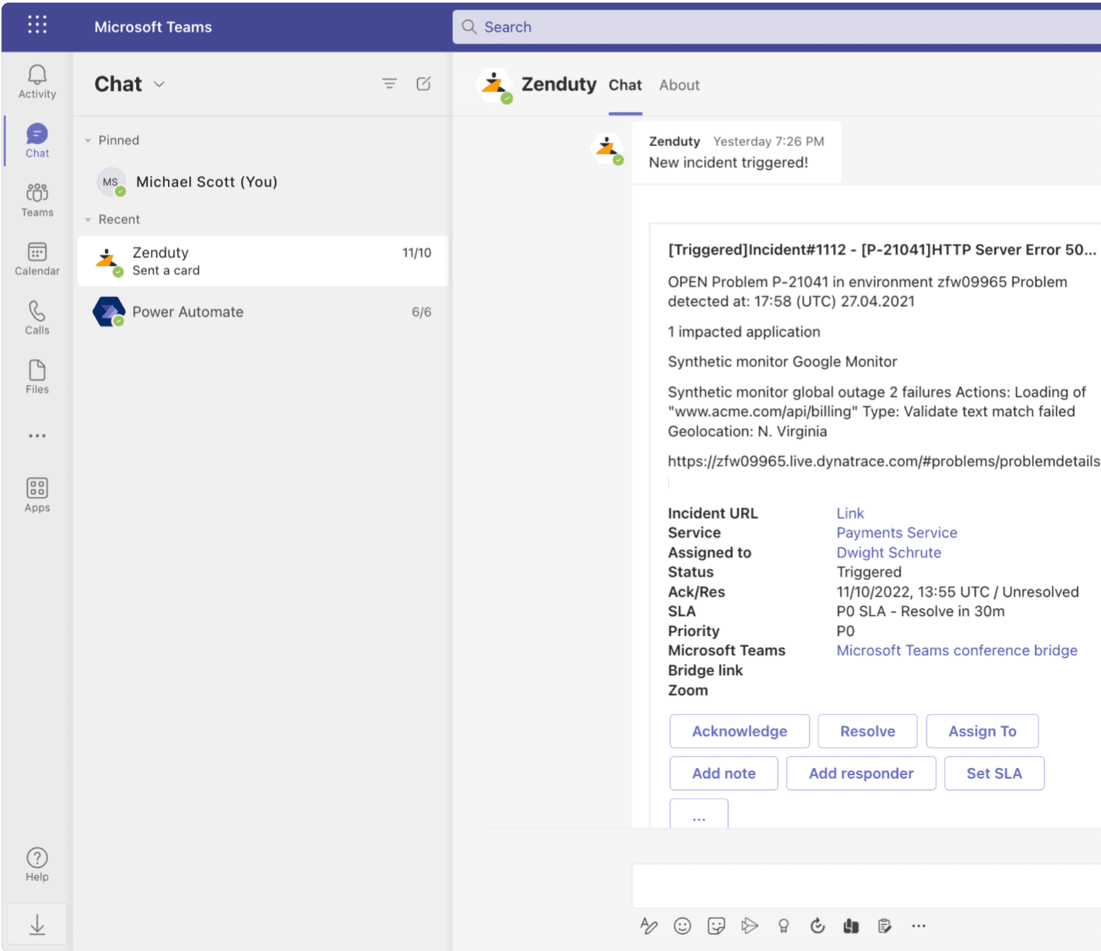 Alerts page