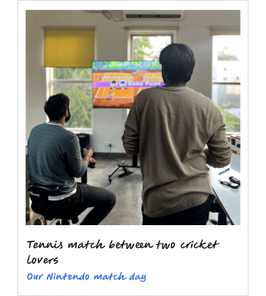 Tennis match between two cricket lovers