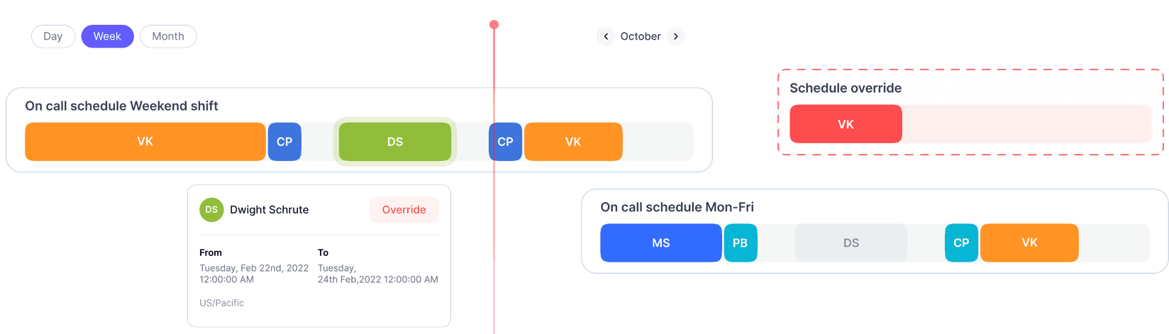 on call schedule, on call management, schedule override, pagerduty schedule override, SRE best practise, on call template, on call calendar
